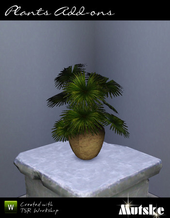 Sims 3 — Fronds by Mutske — 2 Recolorable parts. 4 Variations. Made by Mutske@TSR. TSRAA.