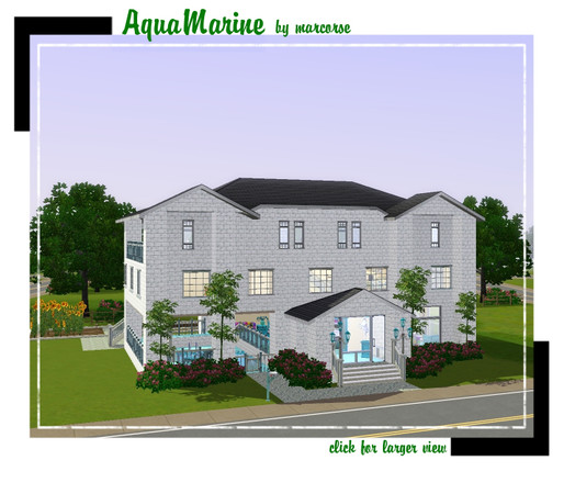 Sims 3 — AquaMarine by marcorse — Be the first to purchase in the prestigious new development at Simmer Downs. The