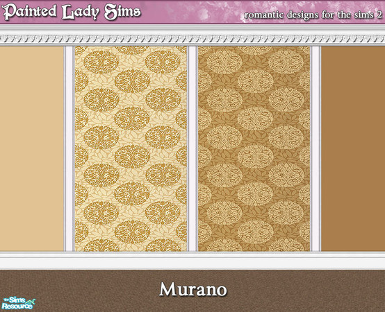 Sims 2 — Murano Wall Collection by paintedladysims — A collection of 6 wall designs for your sim homes.