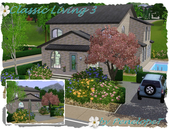 Sims 3 — Classic Living 3 by PenelopeT — This classic family home has a fresh and clean feel to it. Features a spacious