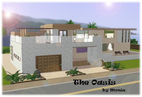 Sims 3 — The Oasis by monikaparus — The Oasis is a modern house situated near the beach. This multi-leveled home is