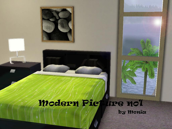 Sims 3 — Modern Picture no1: Stones by monikaparus — One of 3 modern pictures. It has three frame recolors: black, white