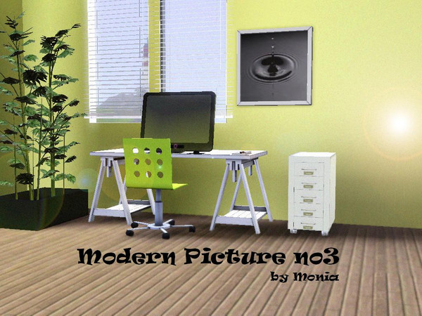 Sims 3 — Modern Picture no3: Waterdrop by monikaparus — One of 3 modern pictures. It has three frame recolors: black,