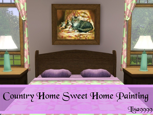 Sims 3 — Country Home Sweet Home by lisa9999 — Painting mom and kittens on a quilt. Lisa9999 TSRAA