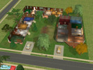 Sims 2 — Corner Trailer Park by mrfronty — Three trailers on single lot. Two single wide, one double wide. Only partially