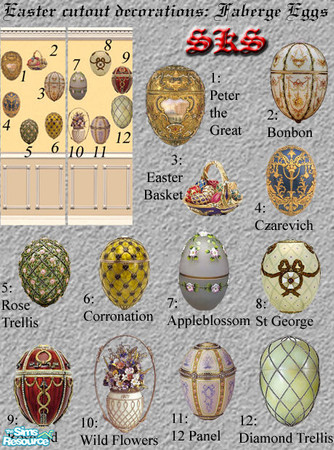Sims 2 — Easter Wall Decorations - AL - Faberge Eggs by 71robert13 — Now Your Sims can enjoy the exquisite luxury of the