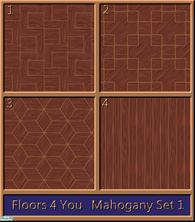 Sims 2 — Floors 4 You by ziggy28 — This is the first set in Mahogany Wood in my range of wooden floor tiles called