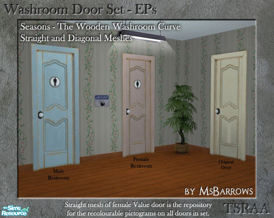 Sims 2 — Washroom Door EP Set - Seasons - Country Door - MD by MsBarrows — Pioneer Nash Country Doors brings you the