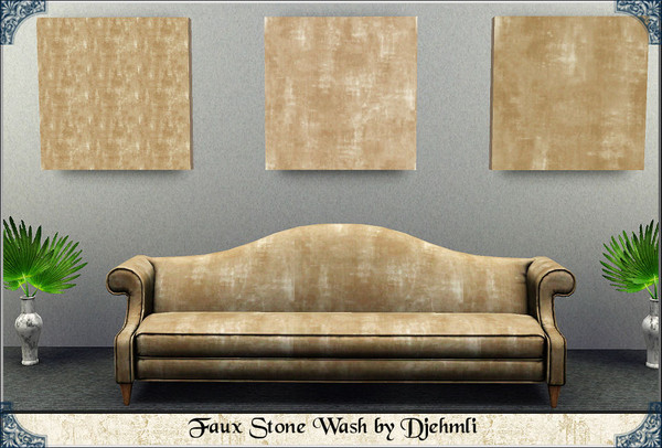 Sims 3 — Djem_Faux Stone Wash by djehmli — A Faux Paint pattern of a Stone Wash. Two Color-able Palettes.