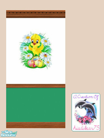 Sims 2 — Daisy Easter Green Chick HB75 @TSR $1 by hiedibear75 — Happy Easter! This wall is sure to brighten your Sims\'