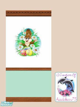 Sims 2 — Daisy EasterMinty Bunny HB75 @TSR $1 by hiedibear75 — Happy Easter! This wall is sure to brighten your Sims\'
