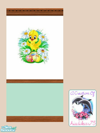 Sims 2 — Daisy Easter Minty Chick HB75@TSR $1 by hiedibear75 — Happy Easter! This wall is sure to brighten your Sims\'