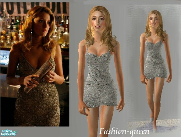 Sims 2 — Serena\'s silver dress by H!b!sCuS — I hope you like this dress from gossip girl