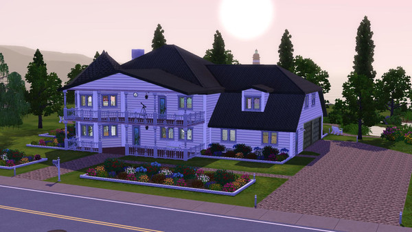 Sims 3 — Roselie - 4br, 3.5ba by Flexina — A family home, open plan with kitchen, livingroom, familyroom, office,