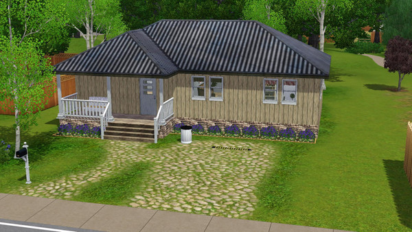 Sims 3 — Simple Kujon - 1br, 1ba by Flexina — For the single simmer, a kitchen, livingroom and office. Nice garden with
