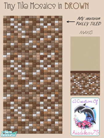 Sims 2 — MAXIS FULLY TILED HB75 $1 - Tiny Tile Mosaic In Brown  by hiedibear75 — Tiny Tile Mosaic v.HB75 is a fully tiled