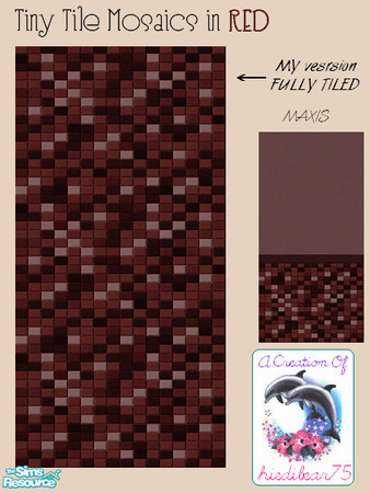 Sims 2 — MAXIS FULLY TILED HB75 $1 - Tiny Tile Mosaic in Red by hiedibear75 — Tiny Tile Mosaic v.HB75 is a fully tiled
