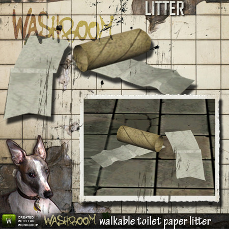 Sims 3 — Toilet Paper Litter by Cyclonesue — Sims will never get tired of treading on this - unless the paper sticks to