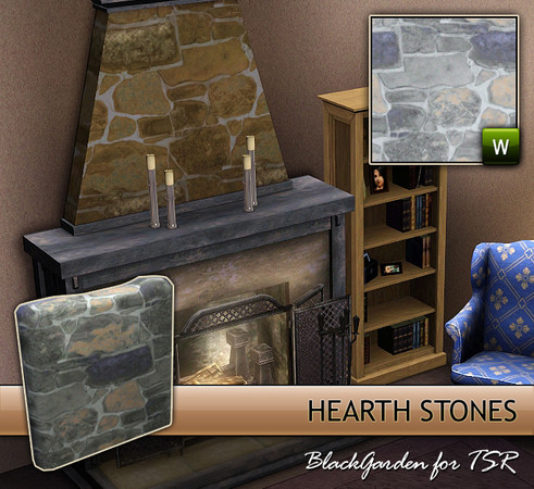 Sims 3 — Stone Wall by BlackGarden — A realistic stone wall pattern, great for hearths and exterior walls. Has a lovely