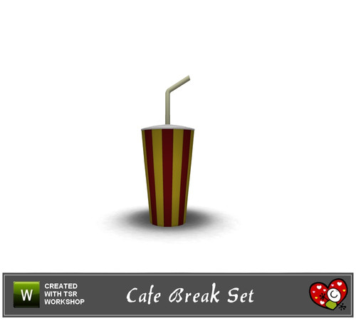 Sims 3 — Cafe Break Set_Paper Glass-Large by mensure — Cafe Break Set_Paper Glass-Large by mensure. Recolorable three