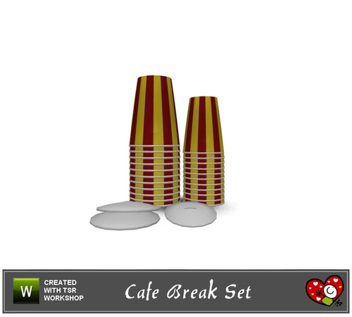 Sims 3 — Cafe Break Set_Paper Glass Stock by mensure — Cafe Break Set_Paper Glass Stock by mensure. Recolorable two