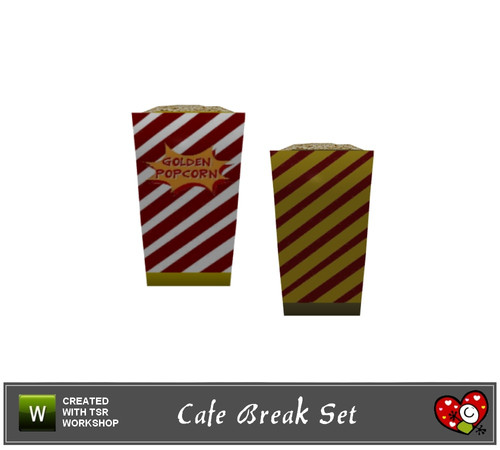 Sims 3 — Cafe Break Set_Popcorn Cup by mensure — Cafe Break Set_Popcorn Cup by mensure. Recolorable three parts and two