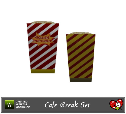 Sims 3 — Cafe Break Set_Popcorn Cup-Large by mensure — Cafe Break Set_Popcorn Cup-Large by mensure. Recolorable three