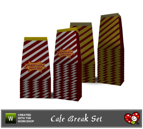 Sims 3 — Cafe Break Set_Popcorn Cup Stock by mensure — Cafe Break Set_Popcorn Cup Stock by mensure. Recolorable three