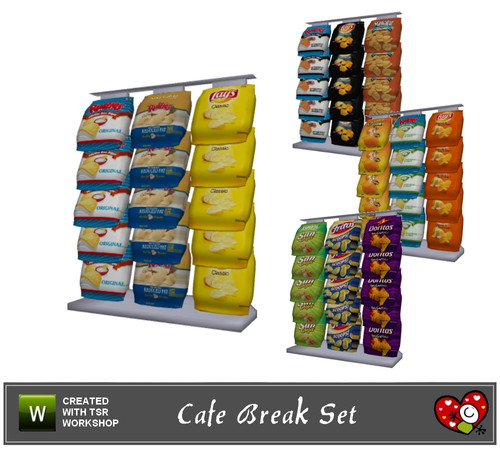 Sims 3 — Cafe Break Set_Snack Rack by mensure — Cafe Break Set_Snack Rack by mensure. Stockable and recolorable two parts