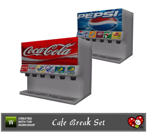 Sims 3 — Cafe Break Set_Soda Machine by mensure — Cafe Break Set_Soda Machine by mensure. Recolorable three parts and two