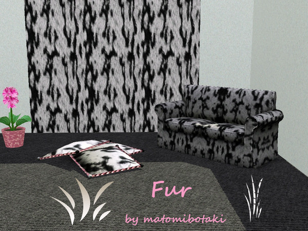Sims 3 — Fur by matomibotaki — Fur pattern for multiple use, with two channels, to find under Leather/Fur.
