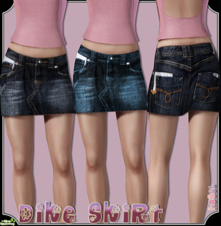 Sims 3 — Dike Skirt  by hasel — Teen to adult.. 2 recolours in package.. Enjoy..
