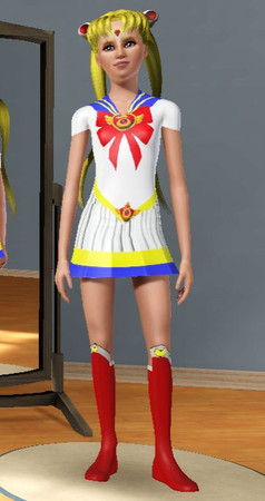 Sims 3 — Super Sailor Moon by makreel — The set Contains a top skirt , tiara and boots