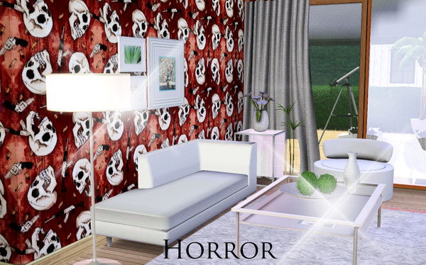 Sims 3 — Horror by TSR Archive — Pattern Scary skulls pattern