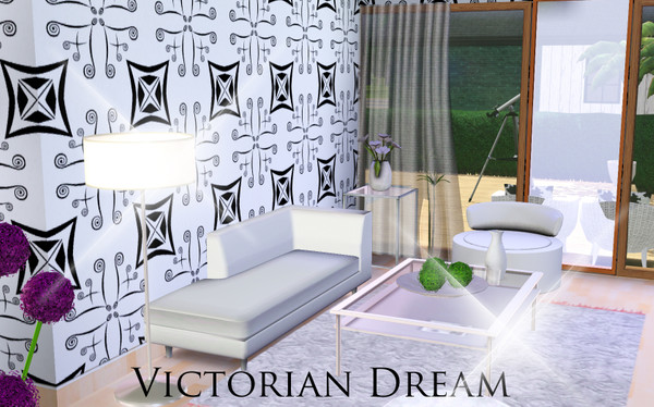 Sims 3 — Victorian Dream by TSR Archive — Hello! I made a victorian pattern. only the black colour recolourable. i hope