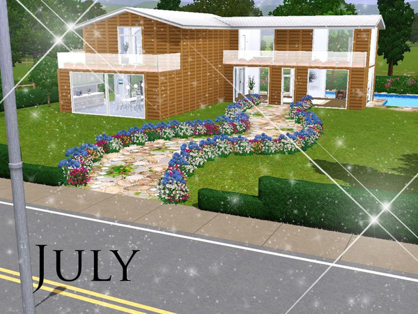 Sims 3 — July *FF* by TSR Archive — July Its fully furnished and it has a wonderful pool-area where your sims can relax:D