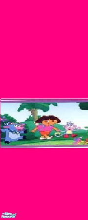 Sims 2 — Dora border pink by haleyjezzma — Bright pink walls With a wonderful Dora The Explorer border perfect for a
