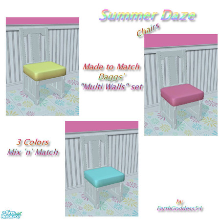 Sims 2 — Summer Daze Dining - Chairs by EarthGoddess54 — Made to match the Summer Daze Dining set. Set based on Daggs'