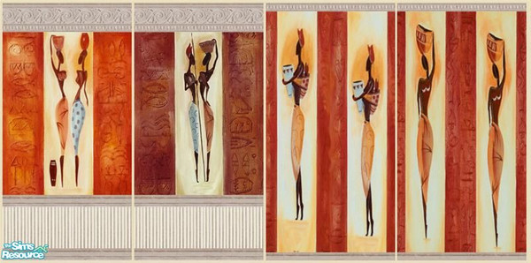 Sims 2 — African Ladies Wallpapers by foxysensei — Beautiful earthy red tones mix with burnt umber to give this ethnic