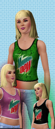 Sims 3 — DewTank by jmzerl72 — Girl's tank with Mt Dew logo