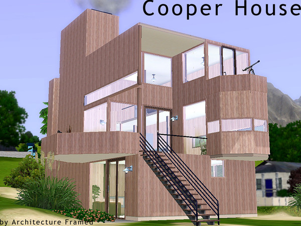 Sims 3 — Cooper House by framedarchitecture — Inspired by a beachside home by Gwathmey-Siegel (1968). The house is