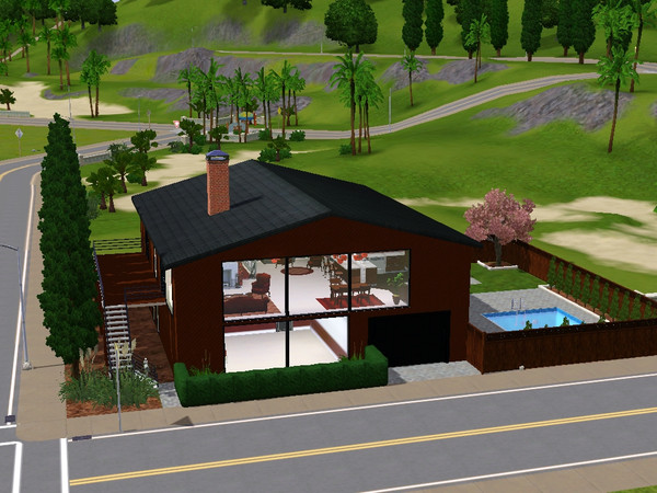 Sims 3 — Riley Road by skagrl7250 — 3 bedrooms, 3 bathrooms, living room, family room, garage, pool.