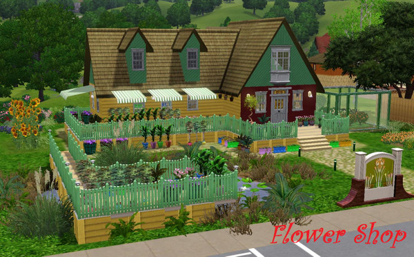 Sims 3 — Flower Shop by artemis80 — Nice flower shop for your sims. You can find all kinds of flowers here to decorate