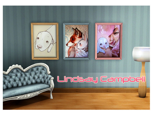 Sims 3 — Lindsay Campbell Paintings by bunnshee — A set of Lindsay Campbell paintings; frames can be recolored. : )