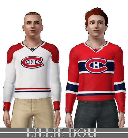 Sims 3 —  by lilliebou — These are the Montreal Canadiens jerseys for home and road games. I didn't put any player's name