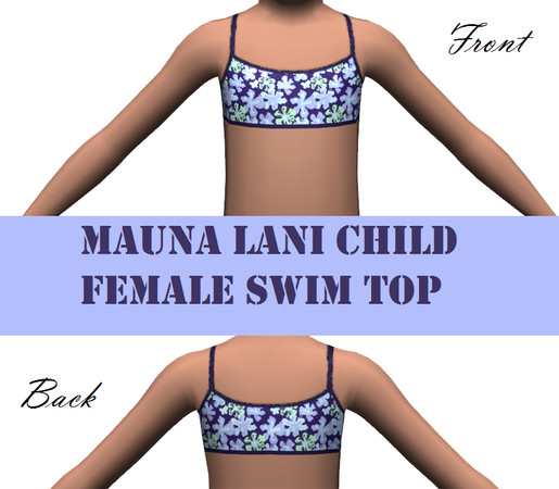 Sims 3 — Mauna Lani CF Swim Top by ahundley — Part of a collection of 4 different swim SEPARATES for your little Simmie