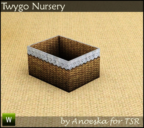 Sims 3 — Twygo Open Basket by AnoeskaB — Decorative open basket, part of the Twygo Nursery. TSRAA.
