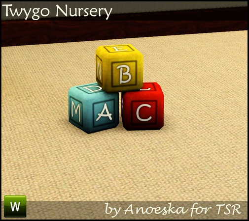 Sims 3 — Twygo Toyblocks by AnoeskaB — Decorative toyblocks. Part of the Twygo Nursery. TSRAA.