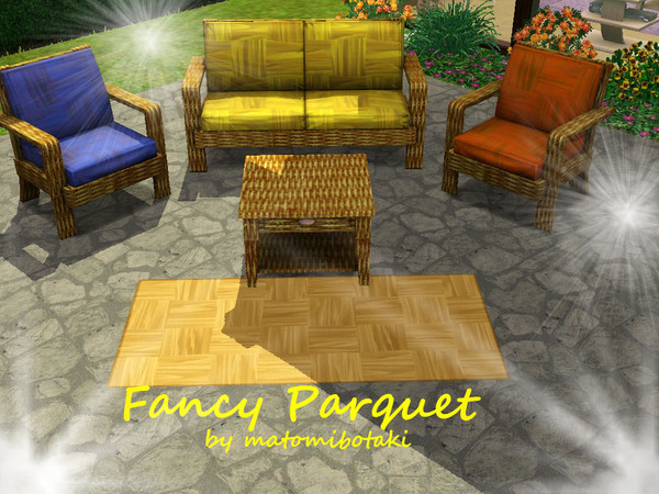 Sims 3 — Fancy Parquet by matomibotaki — A wooden parquet pattern in 3 channel, basic brown/beige colors, to find under