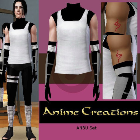 Sims 3 — ANBU Set by ProwlerTylo — Naruto ANBU (Covert Ops) Set. Includes Tattoos for the left and right arms which can